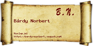 Bárdy Norbert névjegykártya